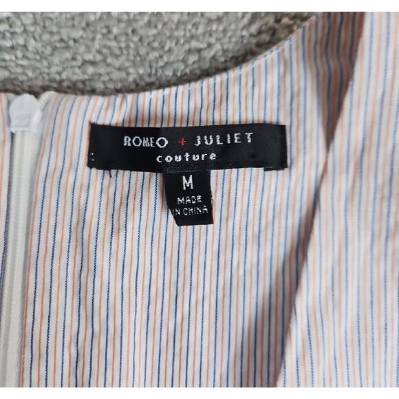 Romeo + Juliet Couture Bell Sleeve Striped Blouse Womens Medium Boho Peplum Top - Picture 4 of 9